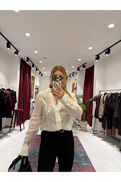 Serpirella Butik Διαφανής μπλούζα με λουλουδάτο σχέδιο