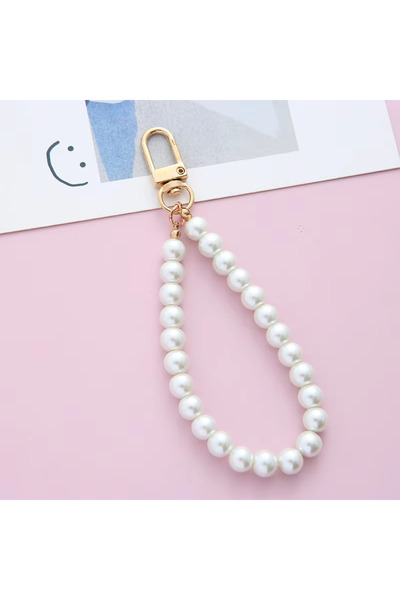 Choice4 Silver Cute Pearl Keychain for Women Girls Shiny Pearl Bead Shell Pho...