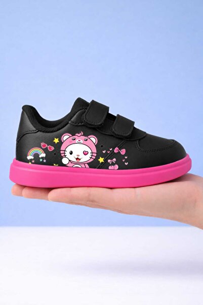 amazoondesing Pantofi sport pentru fete, negri, roz, cu imprimeu Sweet Helo, ...