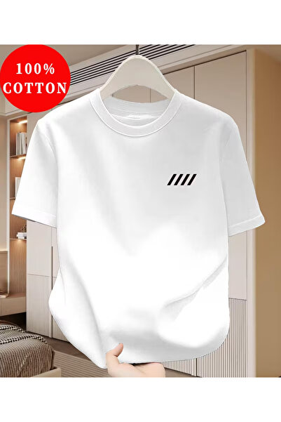 SBŞ22 Men's 100% Cotton T-Shirt, Simple Print Design