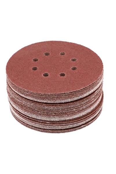 yato Set de 50 discuri abrazive, diametru 150 mm, 8 găuri, P40