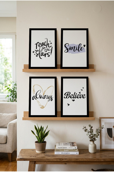 Zevahir Mobilya Dekorasyon 4 τεμάχια ξύλινων κορνιζών με εμφάνιση πλαισίου | ...