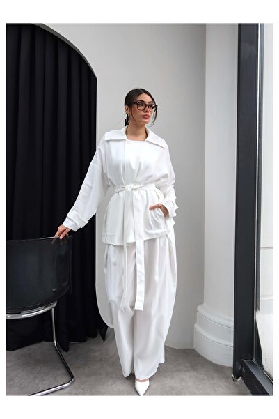 ESRAHELVACI Σετ Καμπαρντίνας με Ζώνη και Κορδόνι στη Μέση