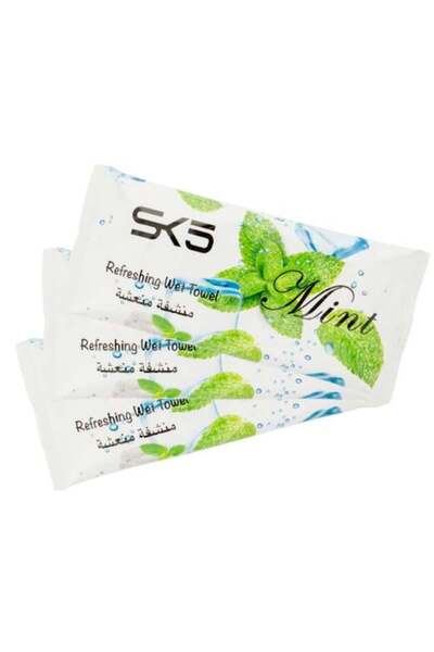 SK5 مناديل مبللة منعشة SK 5 - برائحة النعناع (عبوة من 25 قطعة)