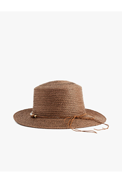 Koton Straw Hat with Bead Detail