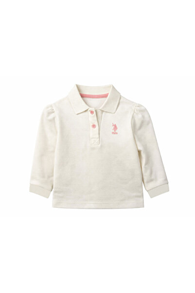 U.S. Polo Assn. يو اس بولو اسن تي شيرت أبيض للفتيات الصغيرات