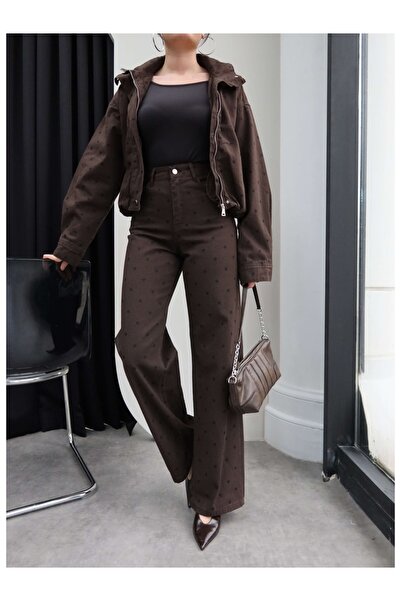 ESRAHELVACI Παντελόνι με πουά ψηλόμεσο