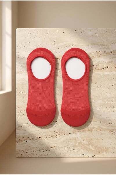 Katia&Bony Γυναικείες κάλτσες μπαλαρίνας Basic Colorful Invisible Κόκκινες