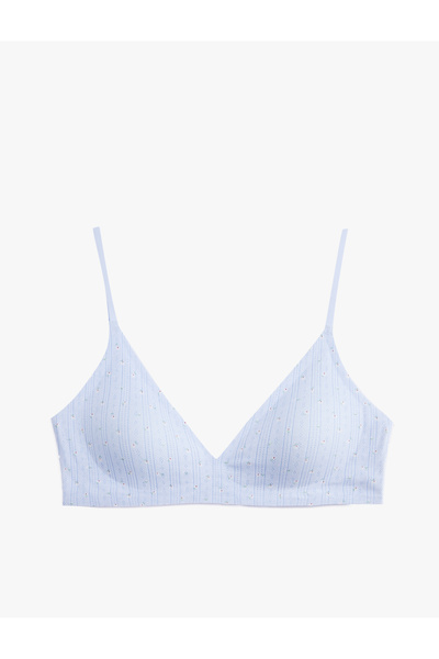 Koton Σουτιέν με βαμβακερή υφή χωρίς ενίσχυση και χωρίς μπανέλες, με λουλουδά...