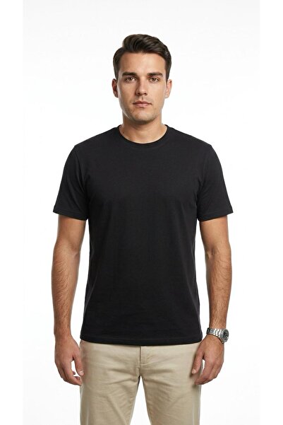 Plus Scorpion Tricou de bază pentru bărbați, slim fit, cu gât crew, din bumba...