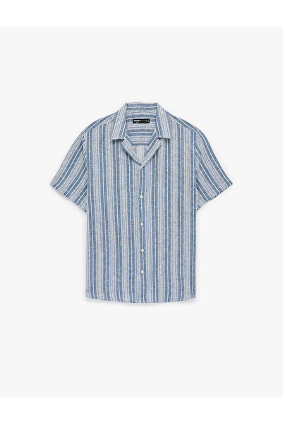 Koton Κοντομάνικο πουκάμισο κανονικής εφαρμογής με κουμπιά, γιακά Apaş και με...