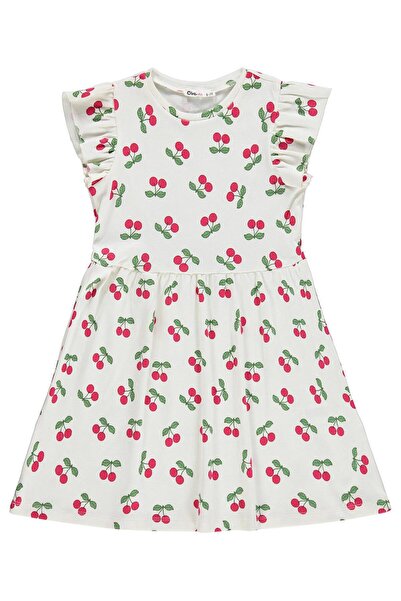 Civil Girls Φόρεμα με σχέδιο κεράσια για 6-9 ετών - Εκρού