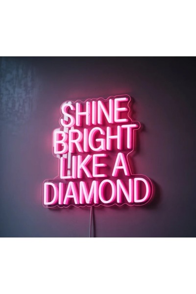 Slasa Shine Bright LED Neon Sign 40x50 cm Pink Light with 6mm Acrylic Base Wa...