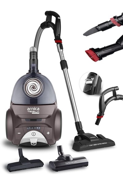 Arnica 750 W Turbo Başlıklı Elektrikli Süpürge, Toz Torbasız 3 L Hazne, Yıkan...
