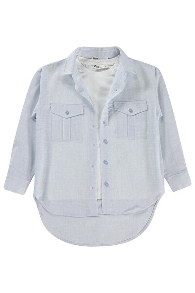 Civil Girls Πουκάμισο με διπλές τσέπες και ρίγες για 10-13 ετών - Μπλε