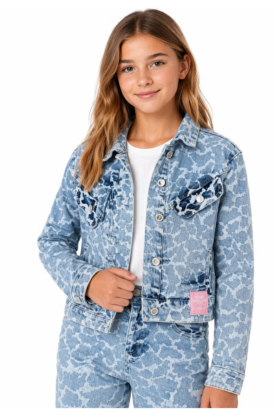 İrem Çocuk Giyim Girl's Button-Closure Cap Pocket Model Camouflage Patterned ...