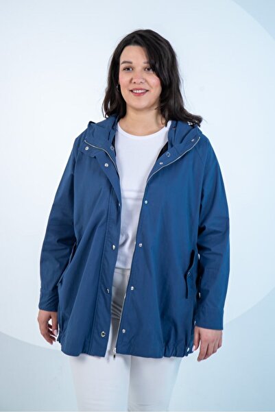 Roxxlen Γυναικείο Παλτό Μεγάλου Μεγέθους με Εσωτερικό Γιλέκο