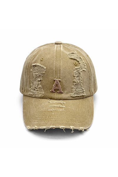 Zeramine 2024 Μπεζ vintage καπέλο με κεντημένη λεπτομέρεια και ριχτό σχέδιο, ...