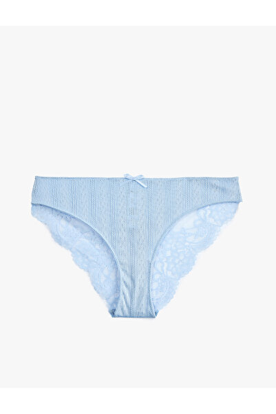 Koton Άνετο εφαρμοστό βραζιλιάνικο εσώρουχο με δαντέλα και λεπτομέρεια φιόγκου