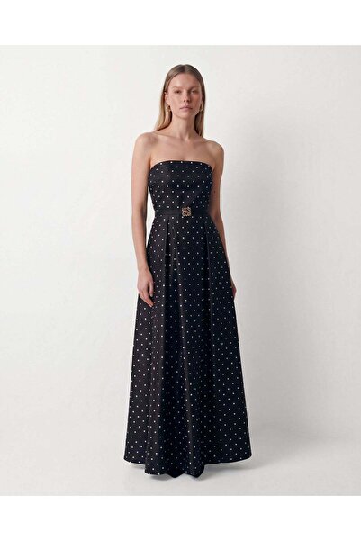 Magdarel Milena Polka Dot Black Dress