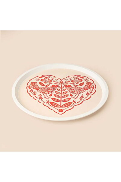 Evidea Kitchen Bird Heart Toya Küçük Tepsi - Renkli - 31 cm