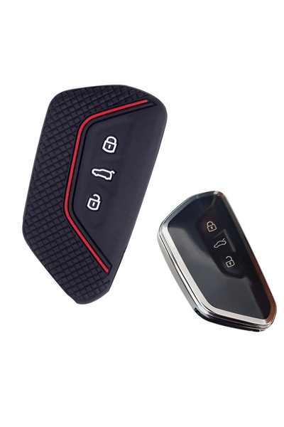 Marsilyan Θήκη κλειδιού αυτοκινήτου από σιλικόνη, συμβατή με Skoda Octavia A8...