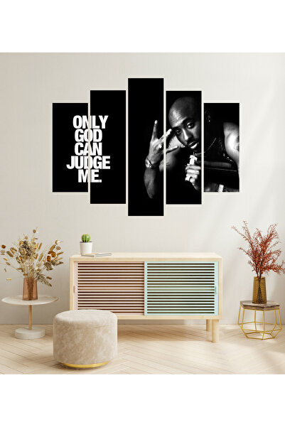 tablomaxtbx 5 Parça Tupac Shakur Rapçi Only God Can Judge Me 2pac Dekoratif M...