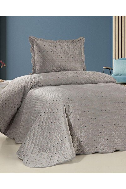 Bella Home Serelina Single Colorful Embroidered Velvet Bedspread |   Soft Tex...