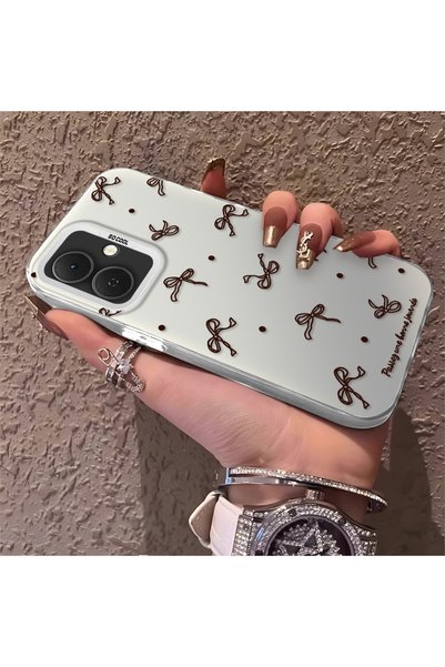 CHICASELUX Tecno Spark Go 2 Compatible High-Quality Brown Bow and Dot Printed...