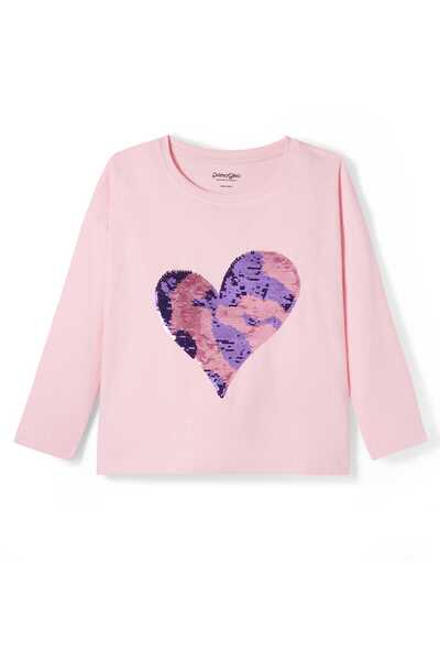 Primo Gino Cotton Knit Full Sleeves T-Shirt With Sequins Embroidery - Pink