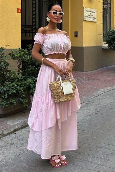 Wear Up Σετ με βολάν με λεπτομέρεια με πτυχωτό Crop Gathered 10196