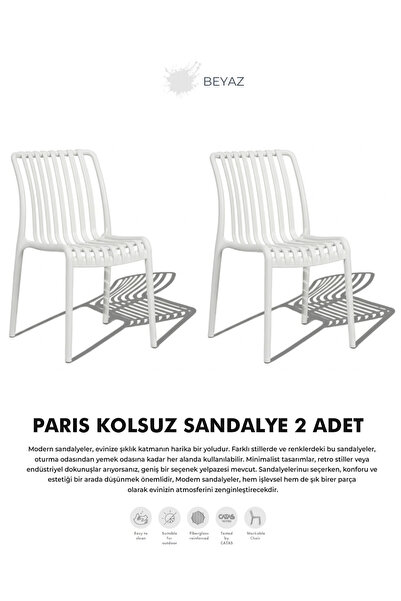 Daim Plastik PARİS | 2 ADET KOLSUZ LUX CAFE & RESTAURANT SANDALYESİ