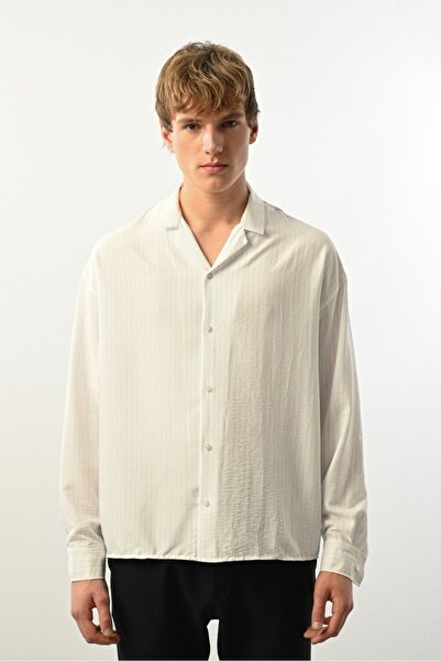 BASEL.CO Ριγέ πουκάμισο από βισκόζη Apaş Yaklı