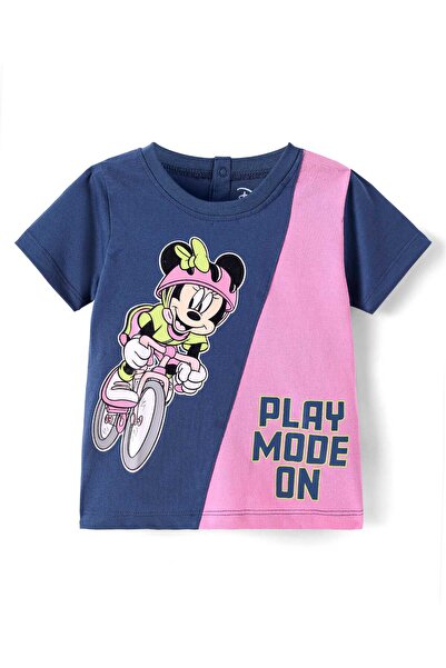 Babyhug Disney Single Jersey Knit Half Sleeve Cut & Sew T-Shirt With Minnie M...