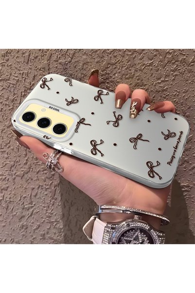CHICASELUX Samsung Galaxy S24 Fe Compatible High-Quality Brown Bow and Dot Pr...