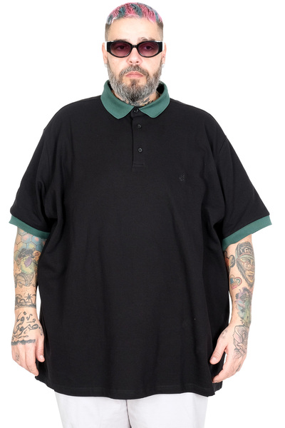 ModeXL Μπλουζάκι Πόλο Κλασικό Μεγάλου Μεγέθους Mode XL 26557 ΜΑΥΡΟ