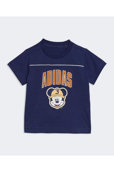 adidas تي شيرت ديزني ميكي ماوس مطبوع بأكمام قصيرة - أزرق