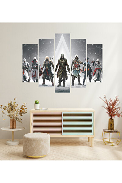 tablomaxtbx 5 Parça ASSASINS Creed Tarihi Video Oyunu Temalı Suikastçı Gaming...