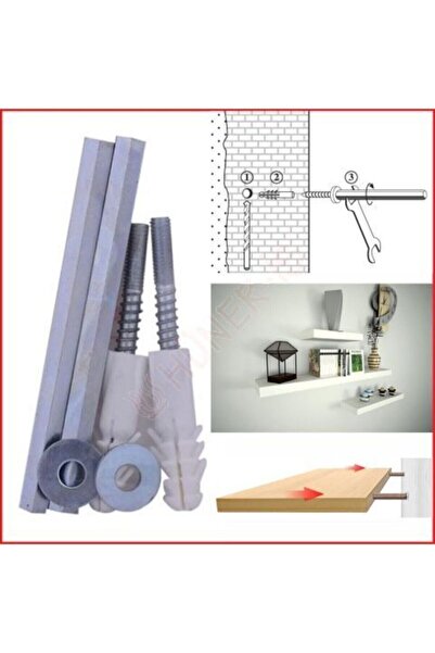 ESSENTIA BUILD & HOME Gizli Raf Tutucu 14 cm Güçlü Duvar Raf Taşıyıcı Ağır Yü...