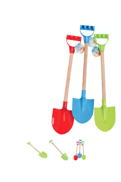 Shoplandu Ahşap Saplı Plastik Renkli Plaj Bahçe Deniz Kürekleri 1 Adet 60 cm