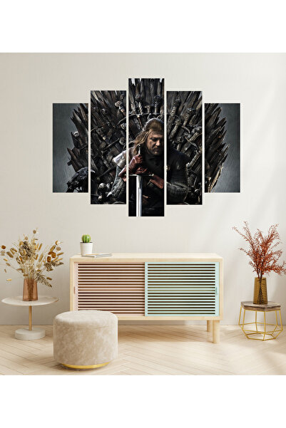 tablomaxtbx 5 Parça Game Of Thrones Dizi Taht Temalı Dekoratif Salon Oda Duva...