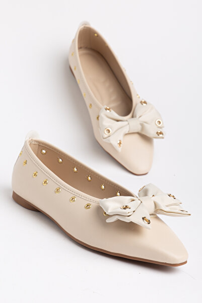MODA MHS Παπούτσια μπαλαρίνας με λεπτομέρειες από πατρίντζα και φιόγκο, για κ...