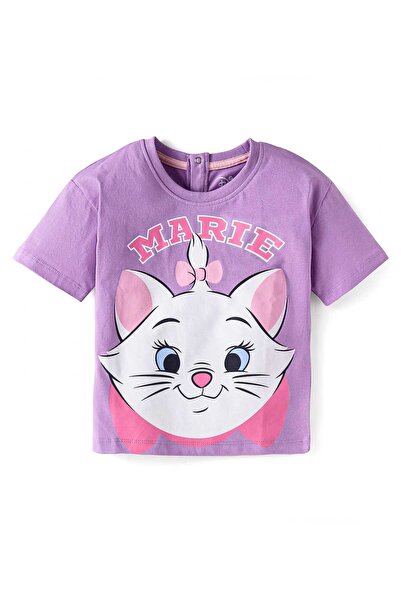 Babyhug Disney Single Jersey Drop Shoulder Half Sleeves T-Shirt with Marie Gr...