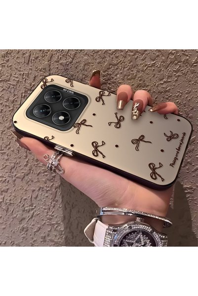 CHICASELUX حافظة متوافقة مع Poco X7 ذات جودة عالية وطباعة فيونكة بنية اللون و...