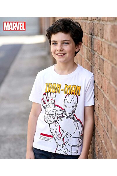 Honeyhap Marvel Single Jersey Knit Half Sleeves T-Shirt with Iron Man Graphic...