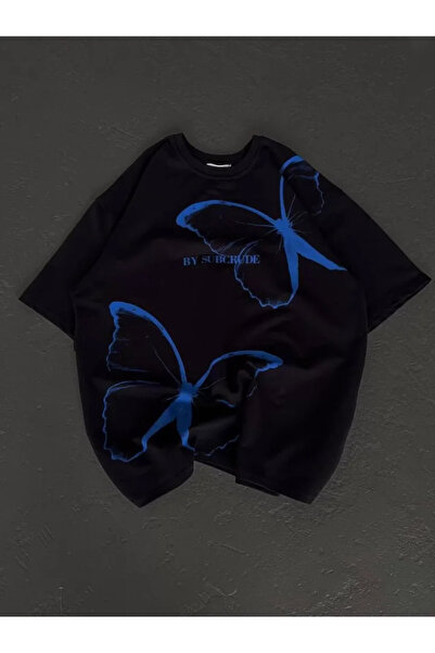 Wear Up Μπλουζάκι Unisex Crew Neck Printed Oversize - Μαύρο