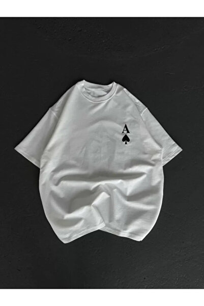 Wear Up Μπλουζάκι Unisex Crew Neck Printed Oversize - Λευκό