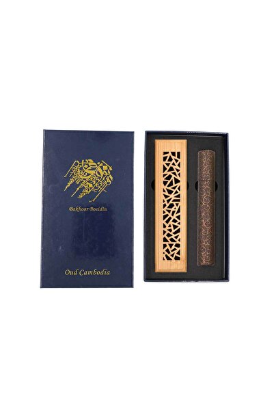 Bakhoor BoSidin 20 Piece - Cambodian Oud Incense Sticks with Wooden Burner Bl...