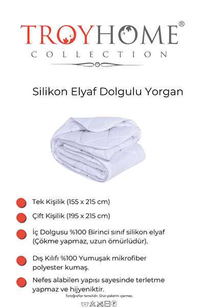TROY HOME Silikon Elyaf Dolgulu Tek kişilik Yorgan