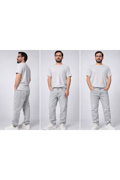 B Men's Light Grey Standard Fit Denim size:31